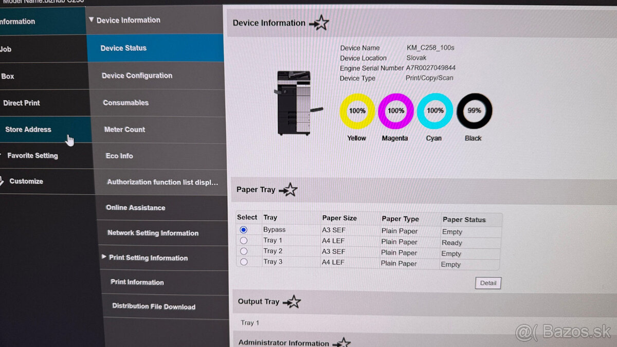 Konica Minolta C258 - farebná A3 - 3