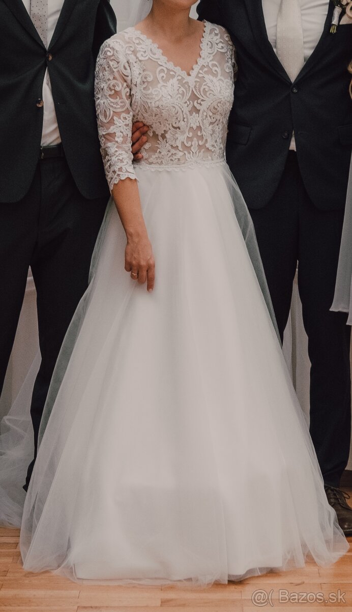 Svadobné šaty, 2ks závoj, kruh - 3