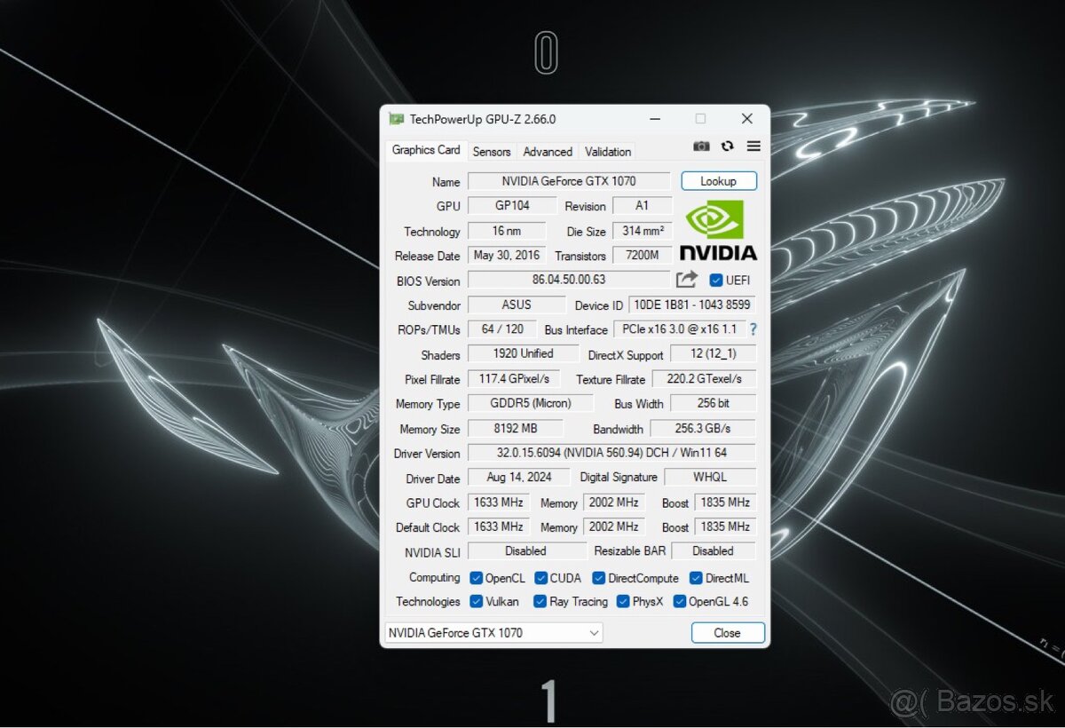 ASUS ROG GTX1070 O8G - 3