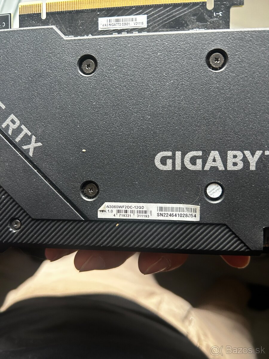 Predám NVIDIA GeForce RTX 3060 12 GB – GIGABYTE WINDFORCE - 3