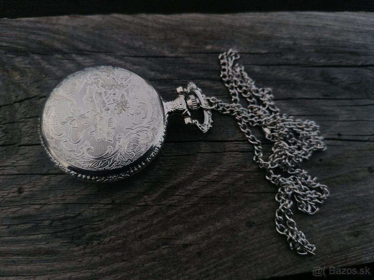 Strieborný vlak vreckové hodiny - 3