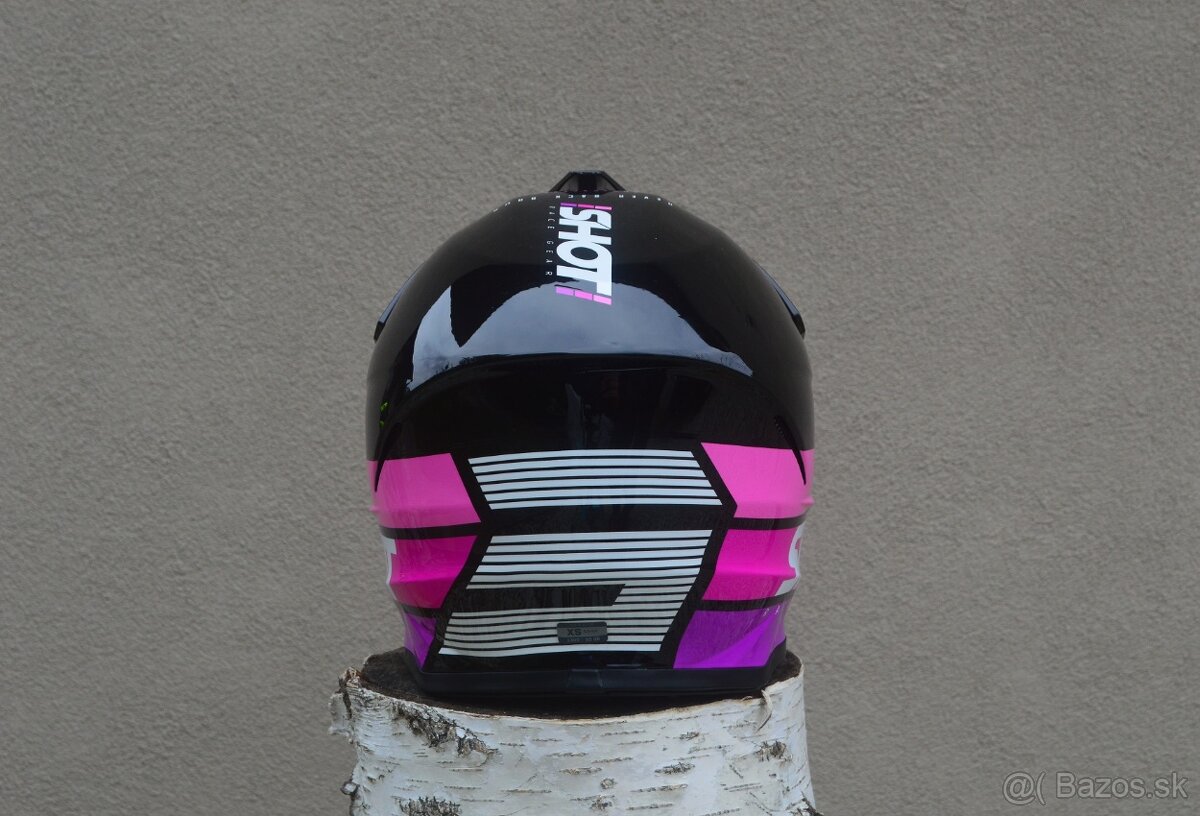 shot enduro lako. ružová helma okuliare - 3