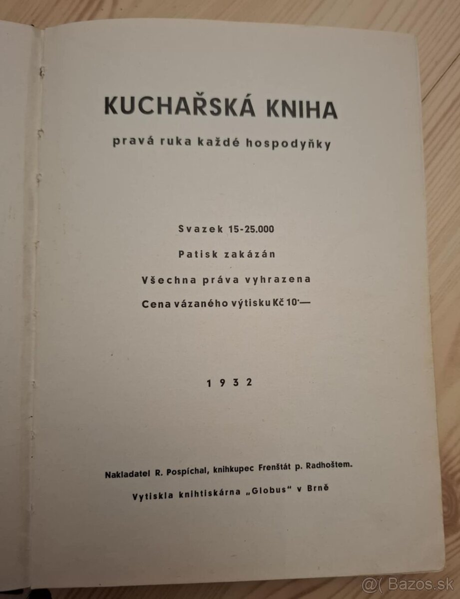 Kuchárska kniha Pravá ruka každej hospodynky 1932 - 3
