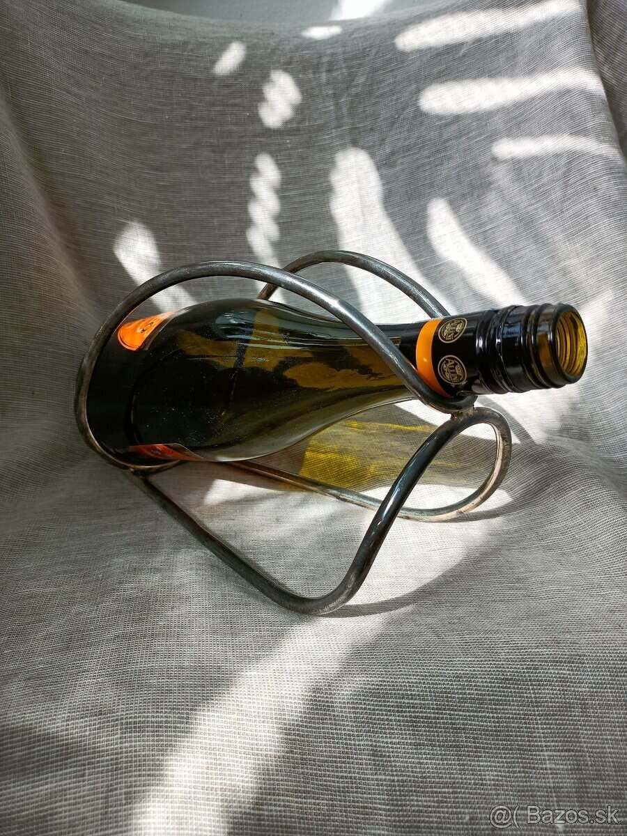 Starý striebrený stojan na fľašu - 3