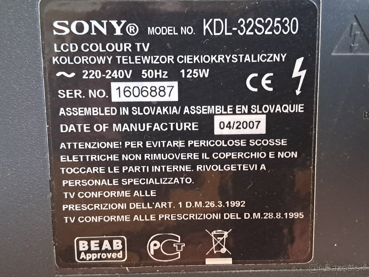 TV Sony KDL-32S2530 - 3