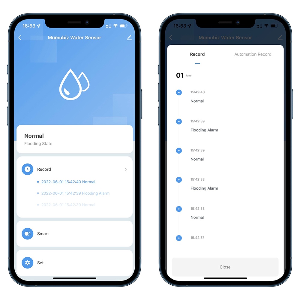 WIFI inteligentný detektor úniku vody 2xAAA Android/iOS - 3