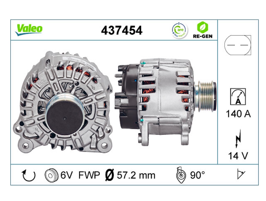 Alternátor VALEO VAL437454 14V 140A - 3