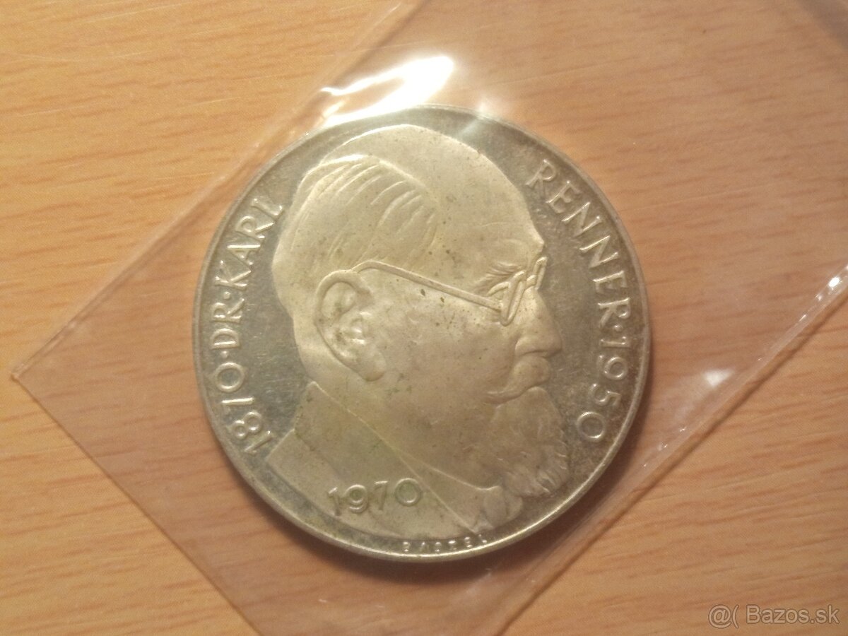 Rakúske 50 šilingy UNC/PROOF – Investičné striebro - 3