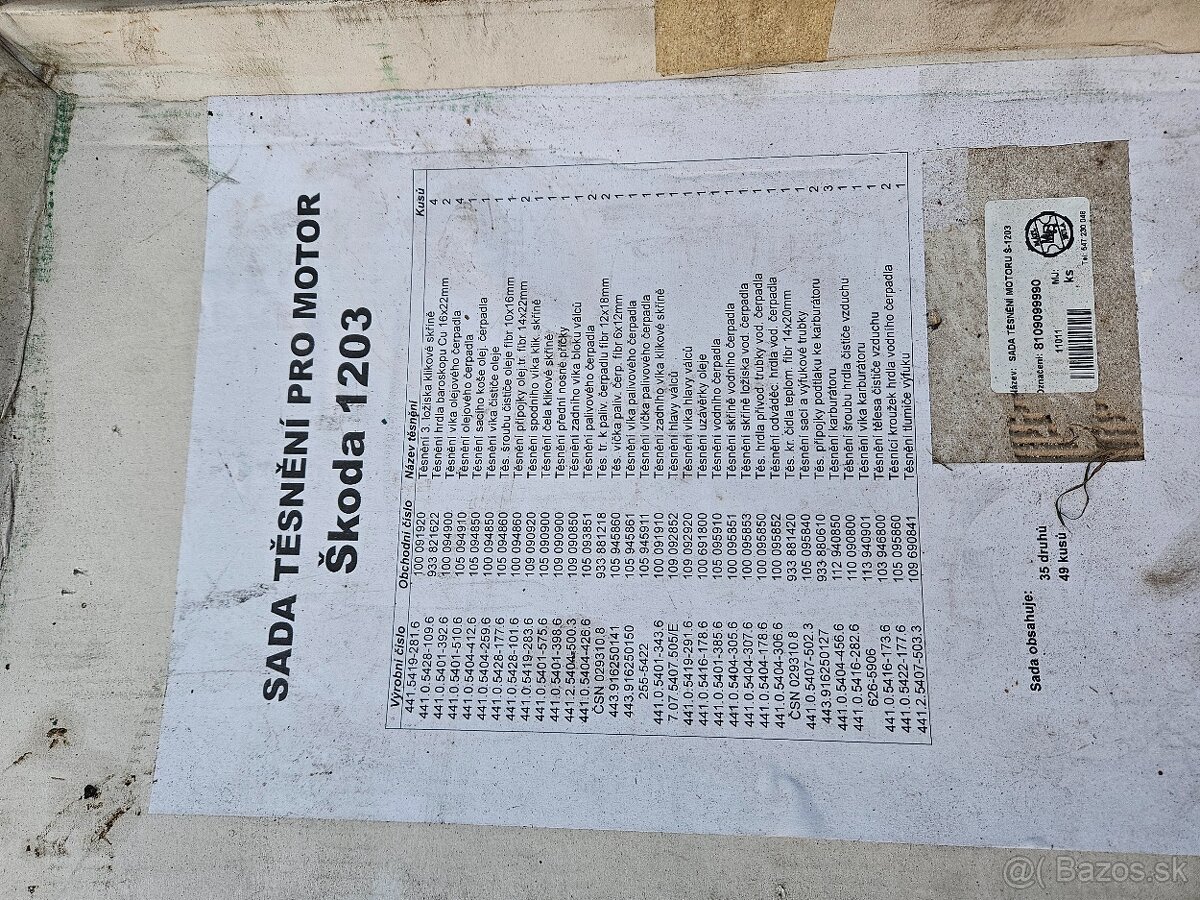 Karburátor a diely skoda 1203 - 3