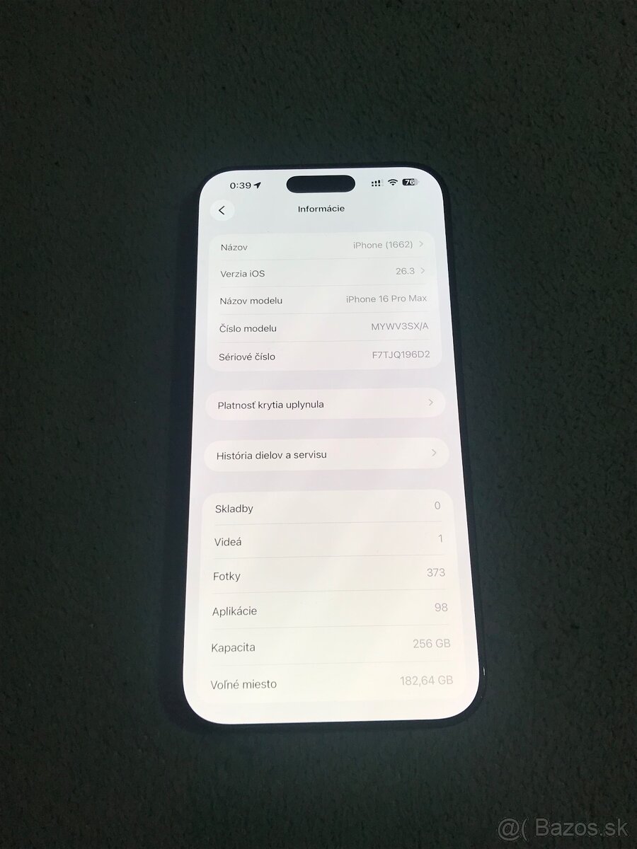 Predám Apple iPhone 16 PRO MAX 256GB Black Poškodený - 3