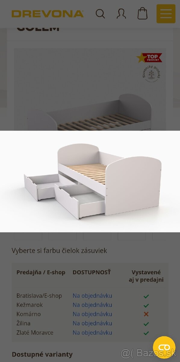 Posteľ 90x200cm so šuflikmi - 3