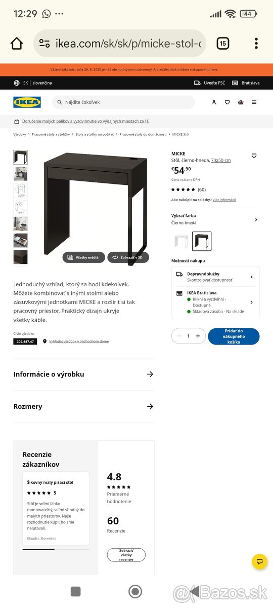 Stôl so zásuvkou - IKEA - 3