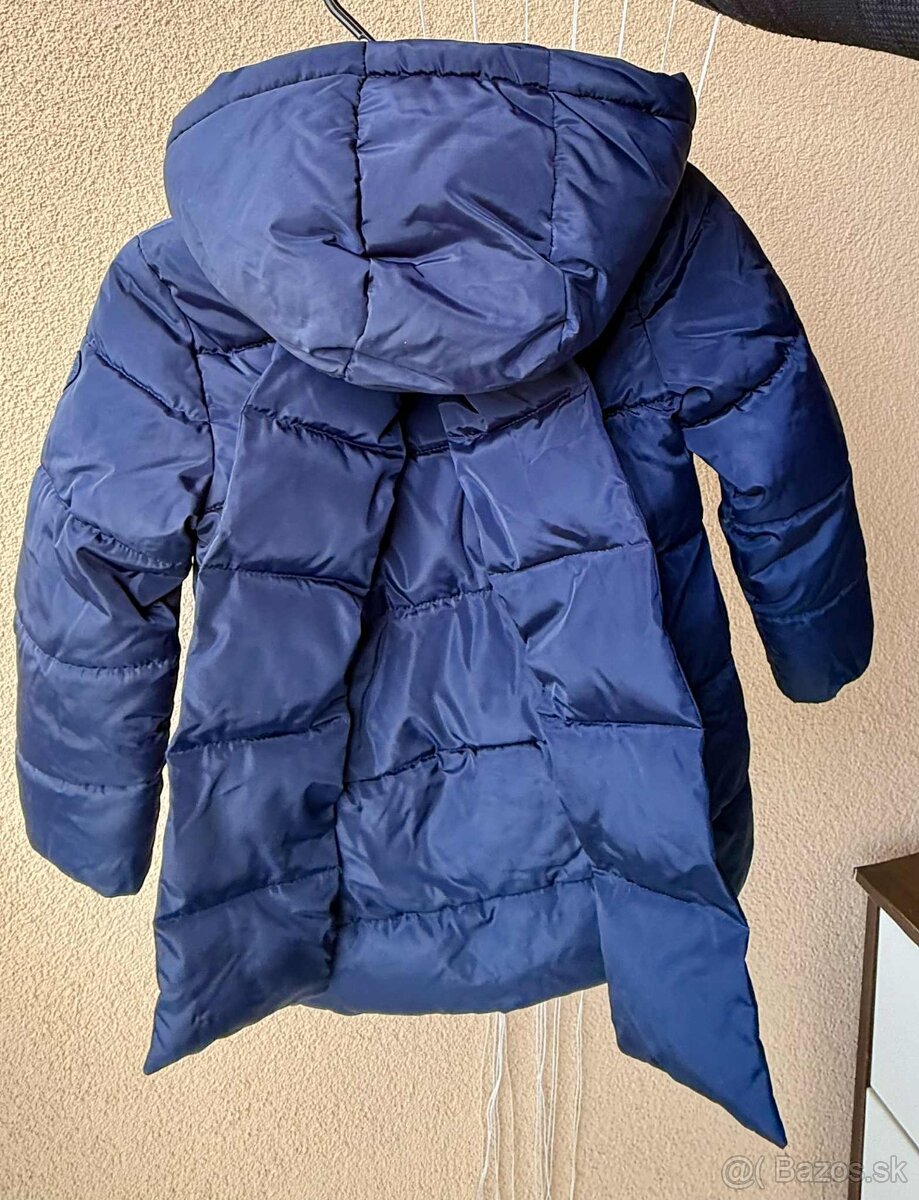 Dievčenská tmavomodrá veľmi teplá zimná vetrovka 7-8rokov - 3