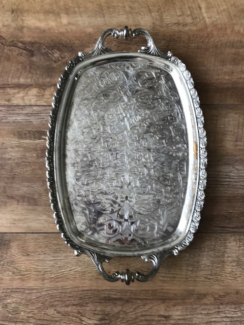 postriebrená tácka- velká misa - 3