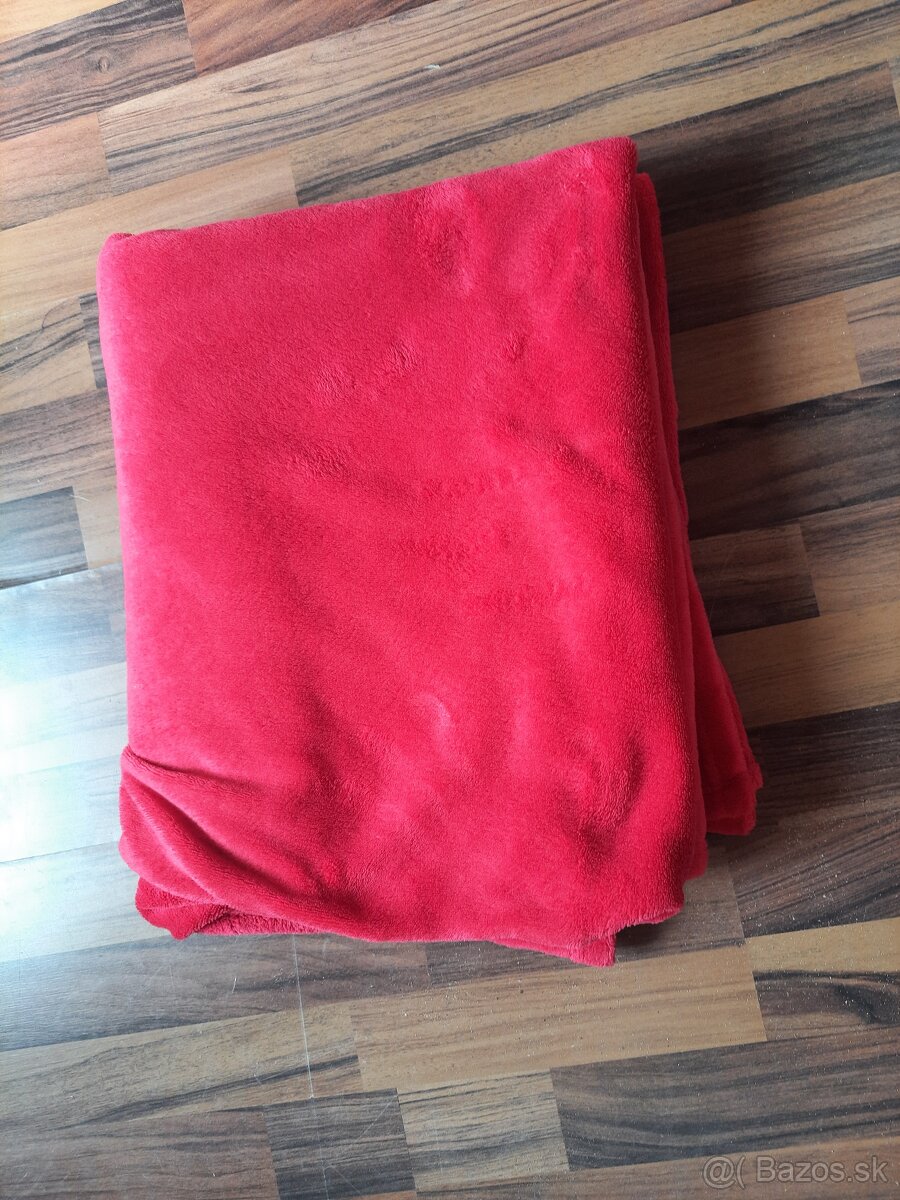 Červená deka na piknik alebo prikrytie, 175x135 cm - 3