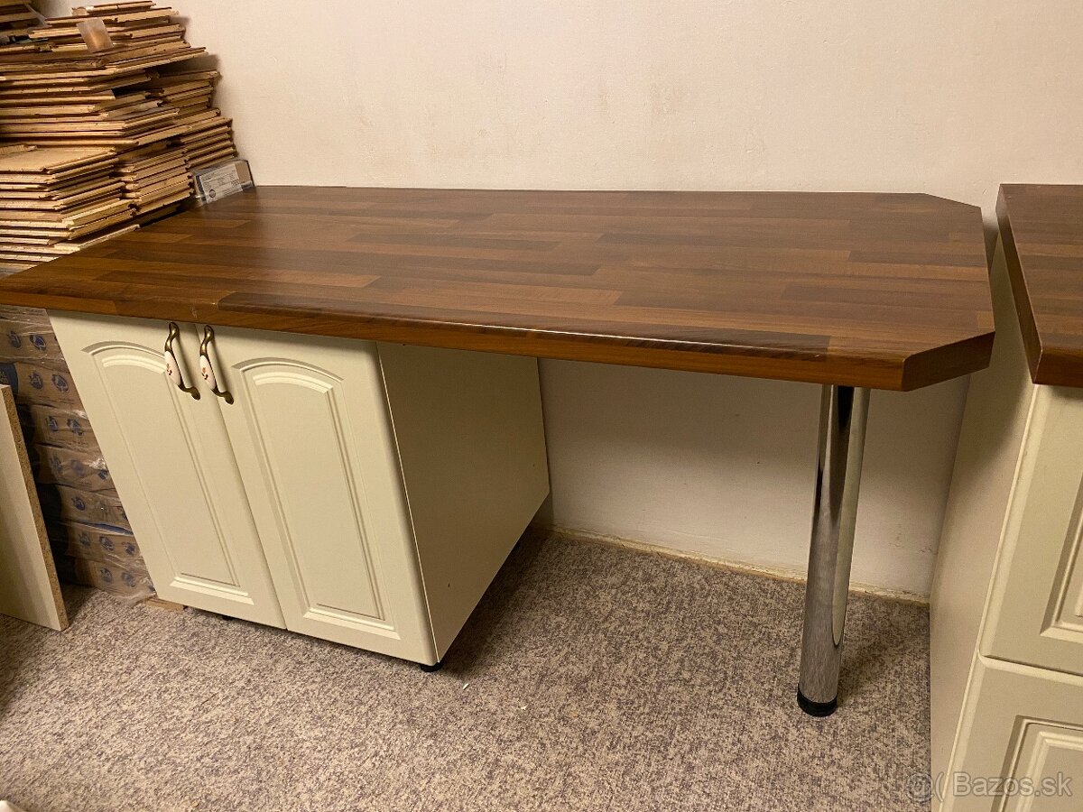 Rohová rustikálna kuchynska linka + komoda + barový pult - 3