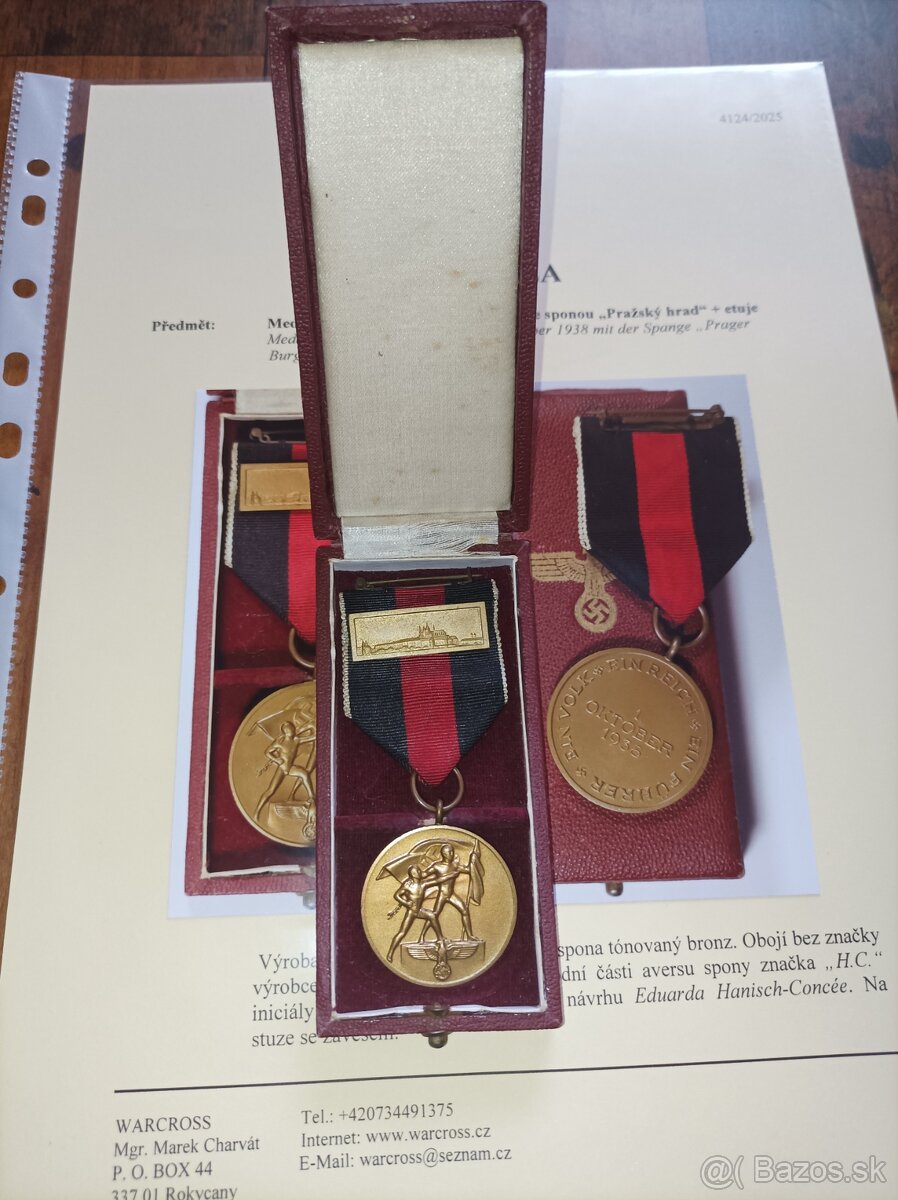 Medaile 1. říjen 1938 + spona (odznak, vyznamenanie) - 3