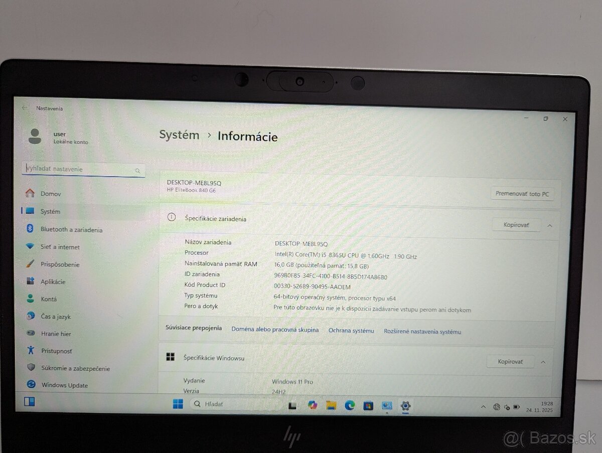 HP ELITEBOOK i5-8365U, 16GB RAM, 500GB, 14", Win 11 - 3