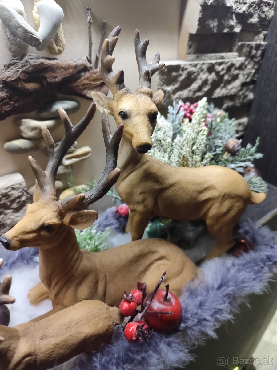 Vianočná adventná dekorácia Jelene - 3