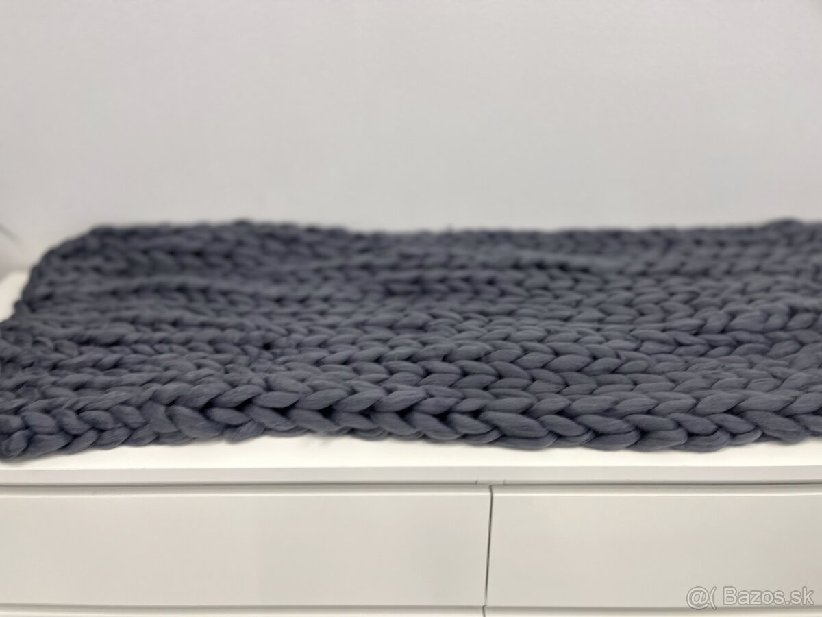 Pletená "chunky knit" deka - 3