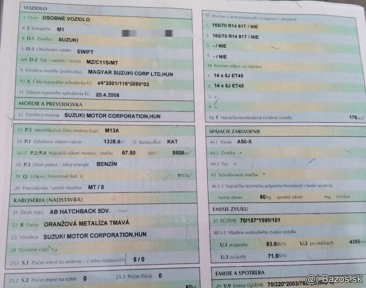 motor M13A Suzuki SWIFT 1.3 2007 DVERE, PREVODOVKA a iné DIE - 3