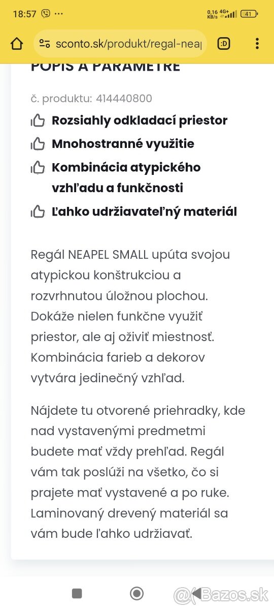 Úzky regal Neapel small knižnica predelovač skriňa polica - 3