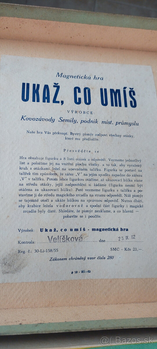 Ukáž, co umíš - magnetická hra - retro 1962 - 3