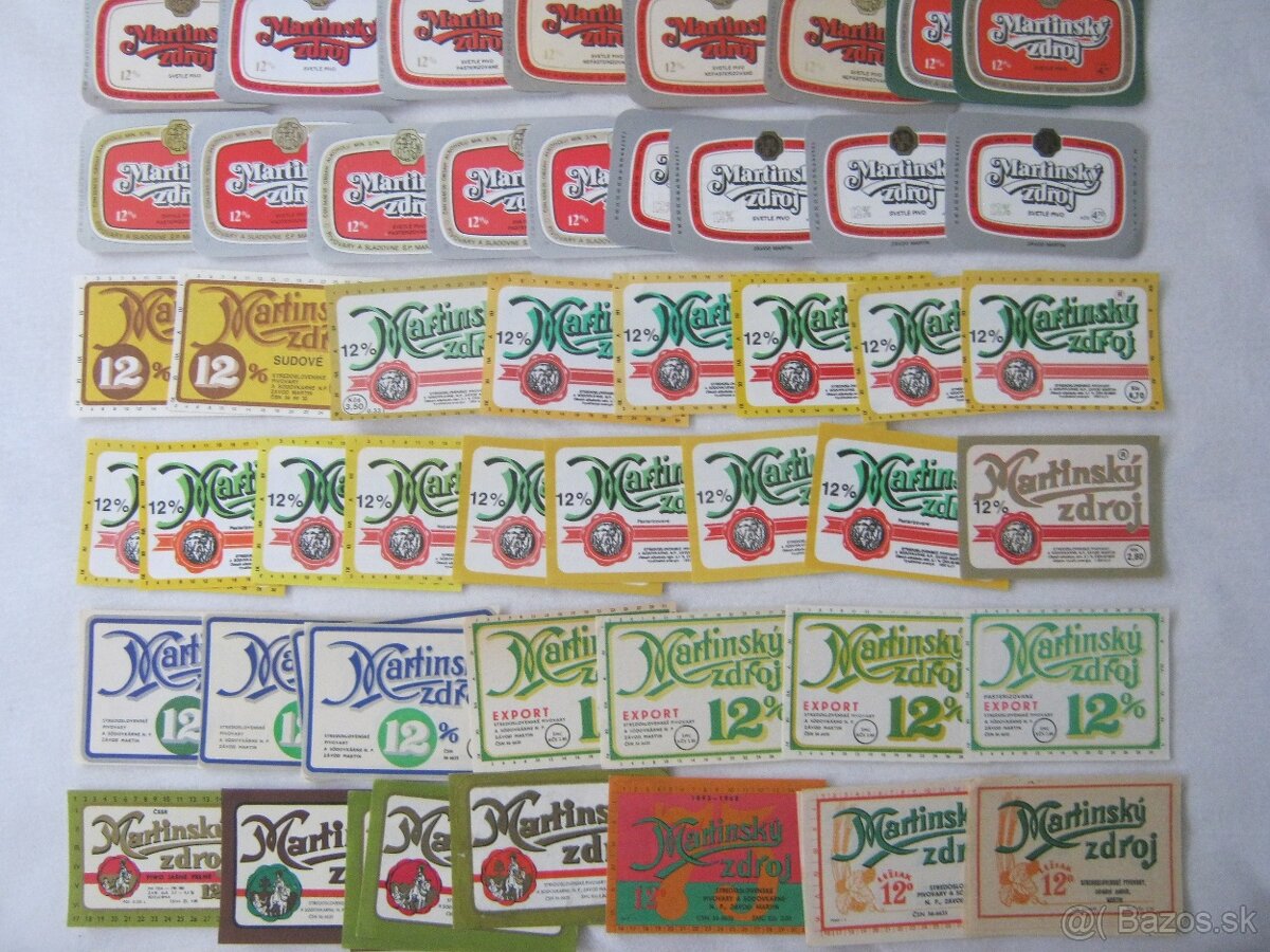 pivní pivné etikety pivovar Martin 190ks 1948-2003 - 3