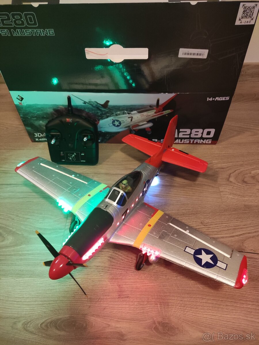 RC Lietadlo XK A280 P-51 Mustang 3D/6D - 3