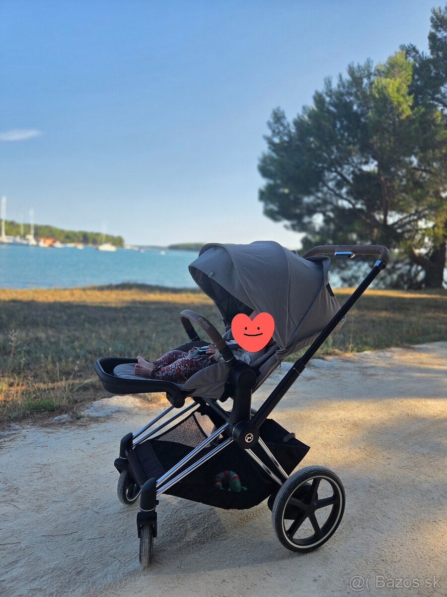 Dvojkombinácia Cybex ePriam Chrome Brown + Seat Platinum - 3