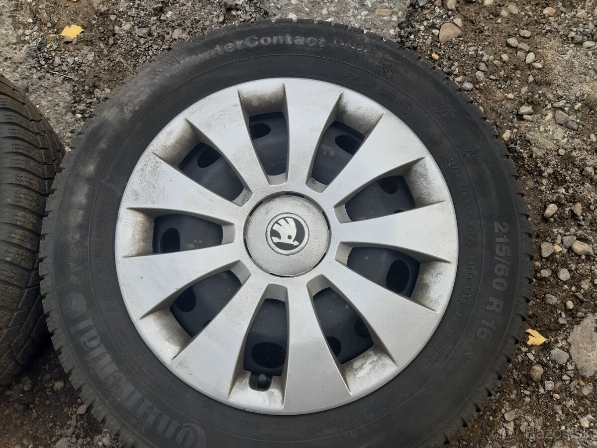 PLECHOVE DISKY 5x112r16 obuté zimné pneu - 3