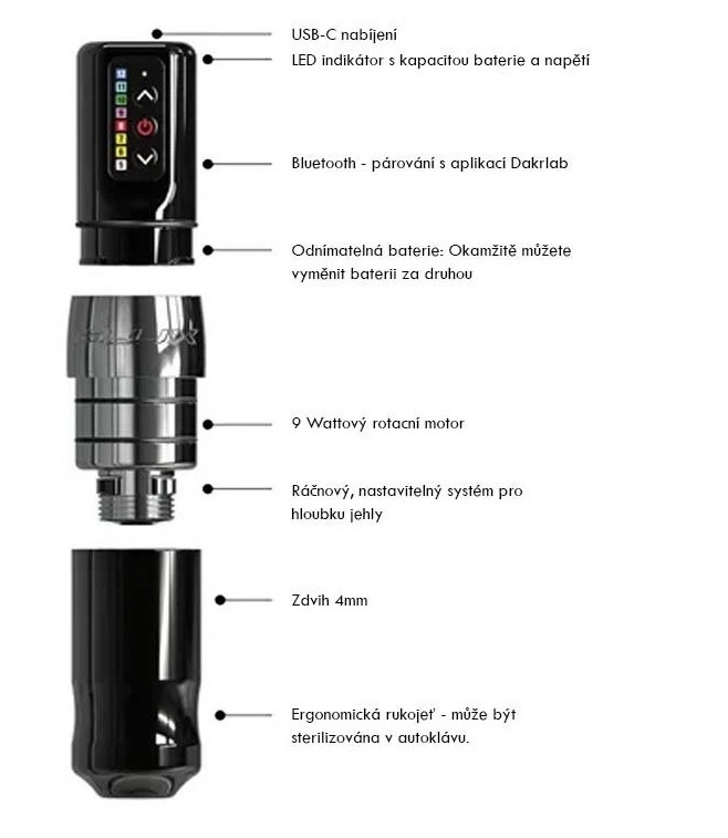 Tetovací strojček Flux Spektra Stealth 4.0mm - 3