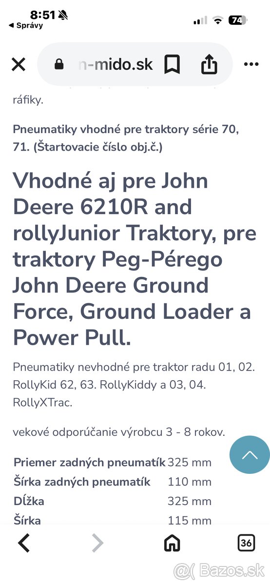 Náhradné kolesa na traktor John deere - 3