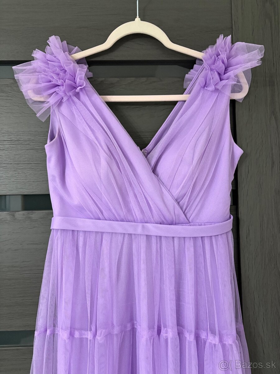Fialové spoločenské šaty 36/S - 3
