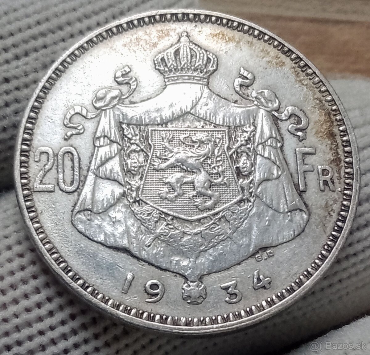 Strieborné 20 franky Belgicka. - 3
