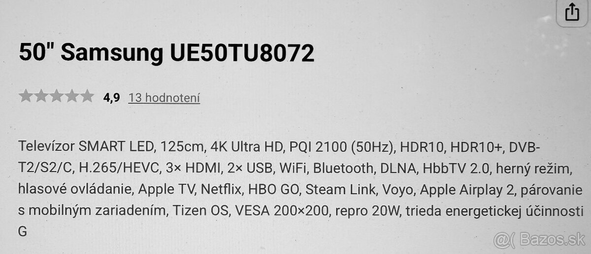 SAMSUNG 50", SMART TV - 3