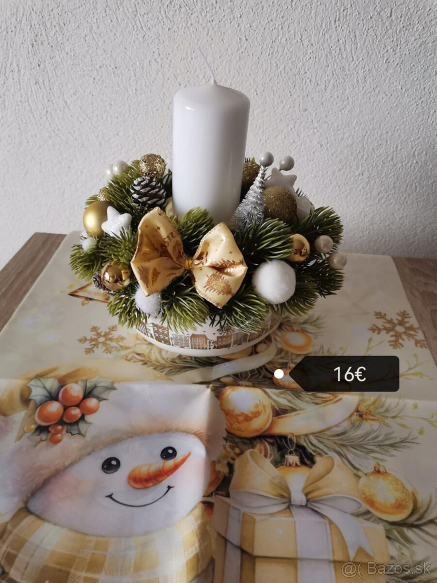 Vianočné dekorácie na stôl s 1 sviečkou - 3