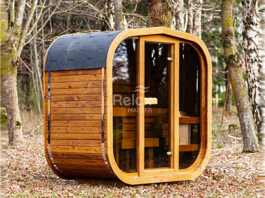 Sauna CUBE MINI z termo dřeva - 3