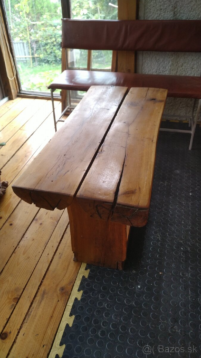 Masívny dubový stolík ťažký a vyschnutý cez 30 ročný - 3