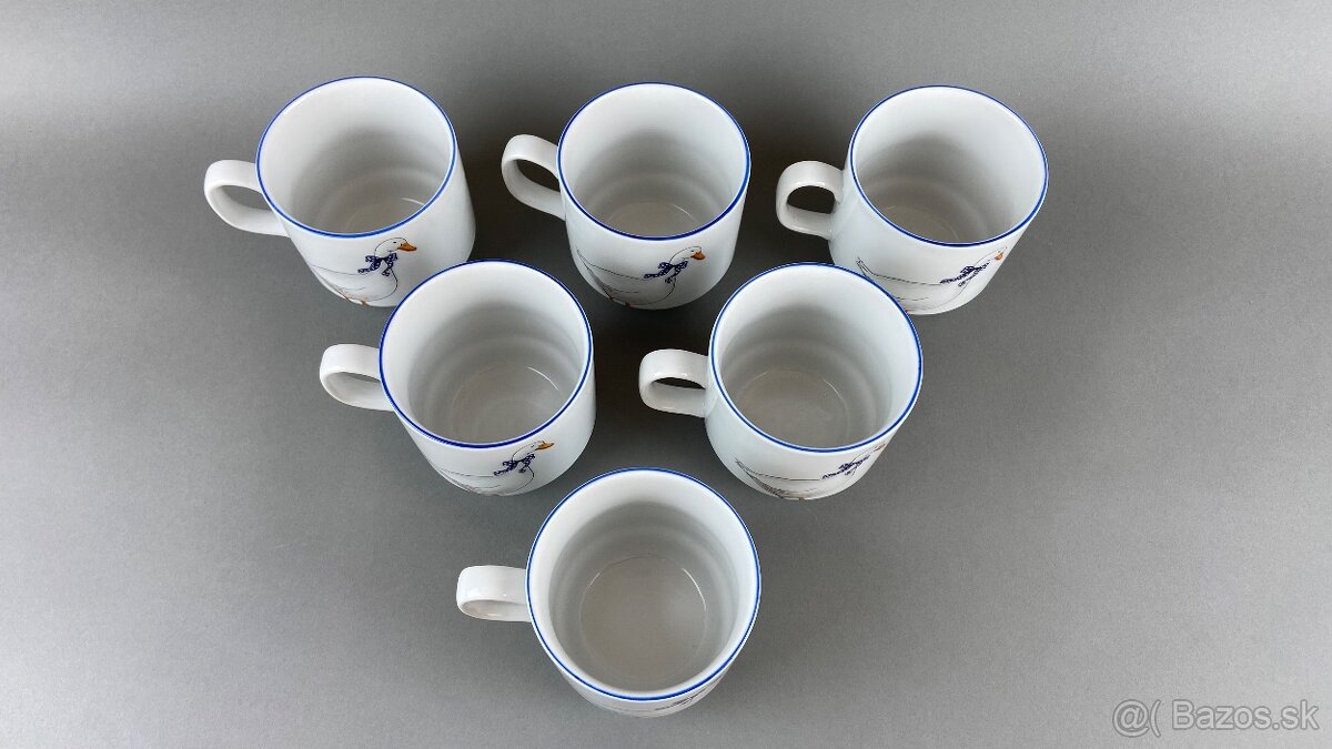 Hrnčeky husi 6ks s modrou linkou, Moritz Zdekauer - 3