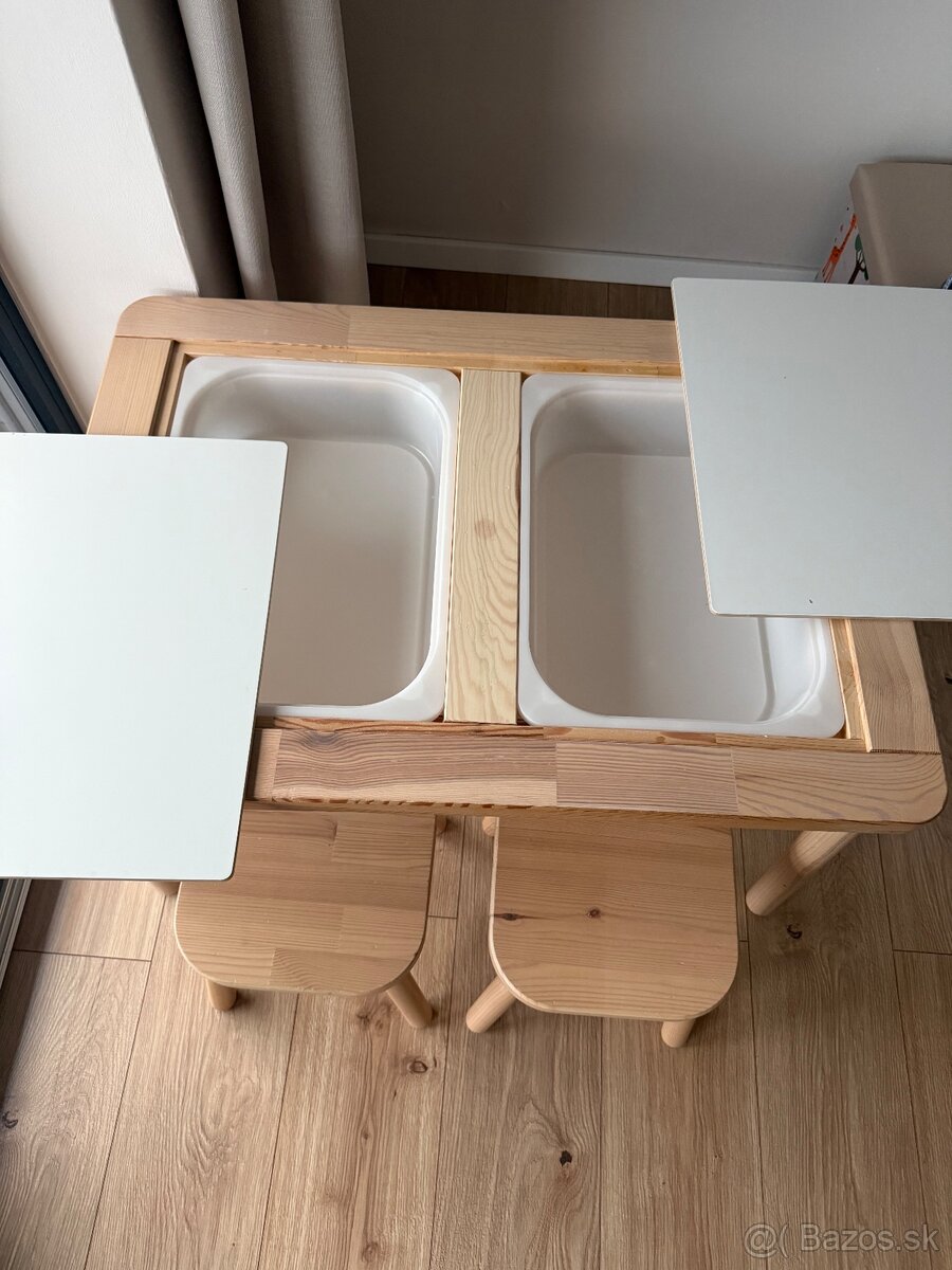 IKEA FLISAT – detský stôl + 2 stoličky + TROFAST boxy - 3