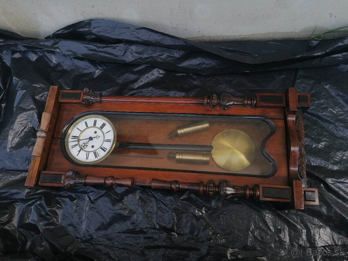 Predám starožitné 2- závažové nástenné hodiny - 3