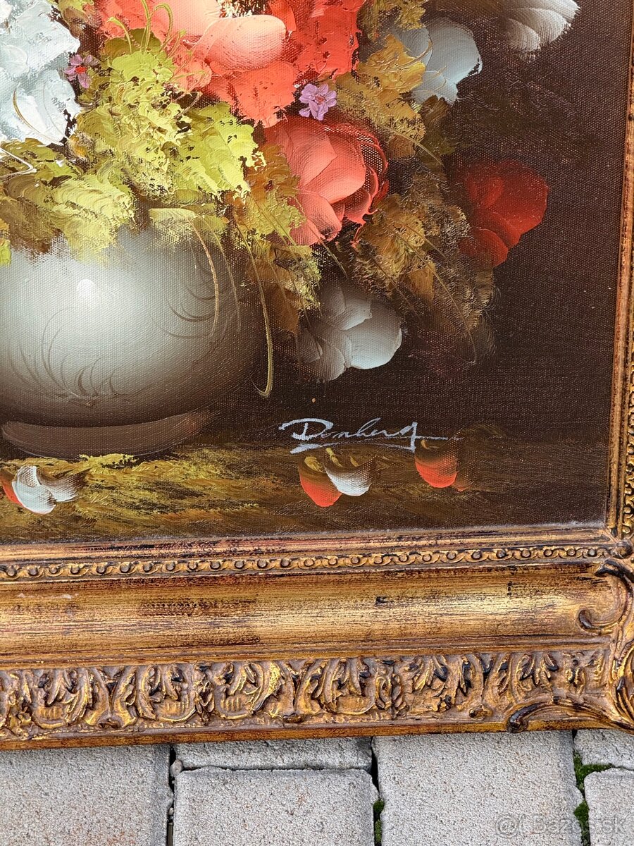 Luxusne malovane obrazy na platne kytice kvety - 3