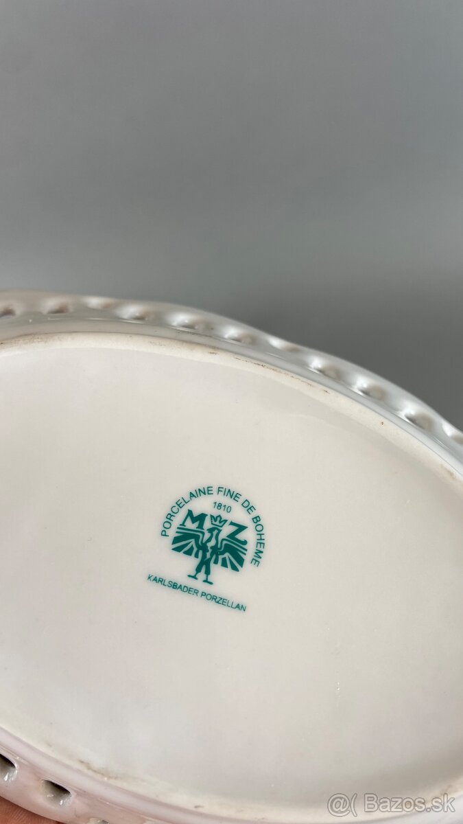 Košík husi prerezávaný Moritz Zdekauer český porcelán - 3