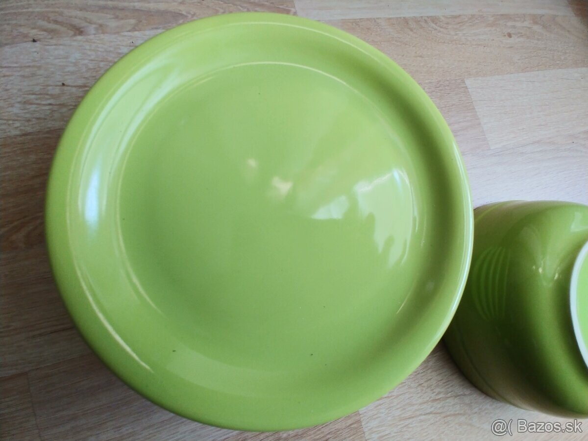 Zelene porcelanove taniere + misky 600ml, nové - 3