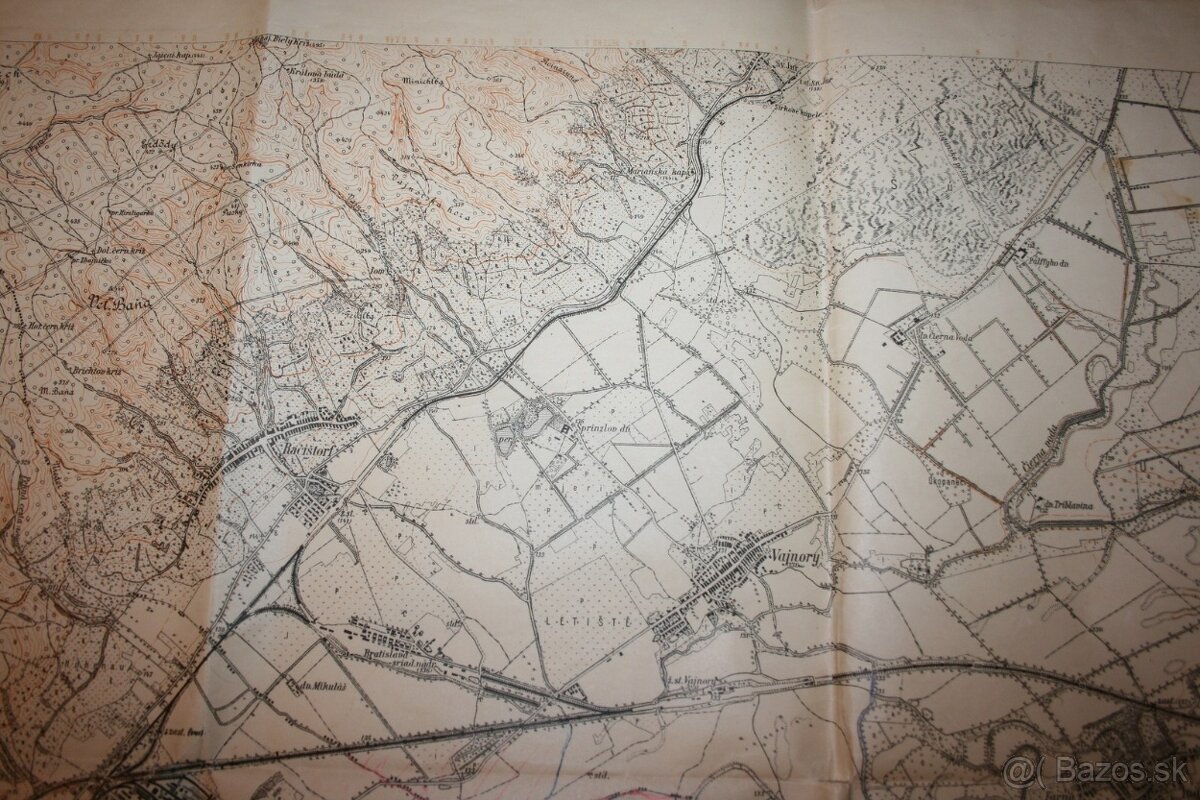 Takmer 100 ročná mapa Bratislavy s okolím - 3