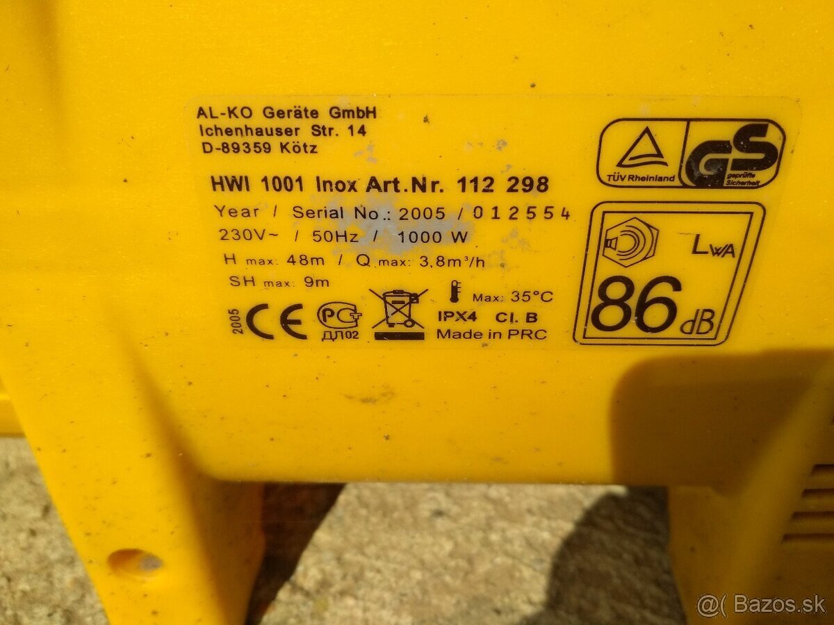 Čerpadlo na vodu, ZHORENY motor, na ND - 3