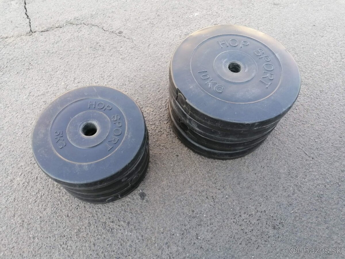 Lavička na bench press + kotúče + 2x tyč - 3