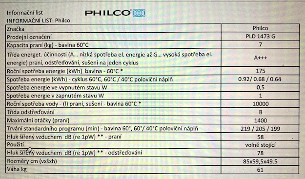 Predám práčku PHILCO PLD 1473 G - 3