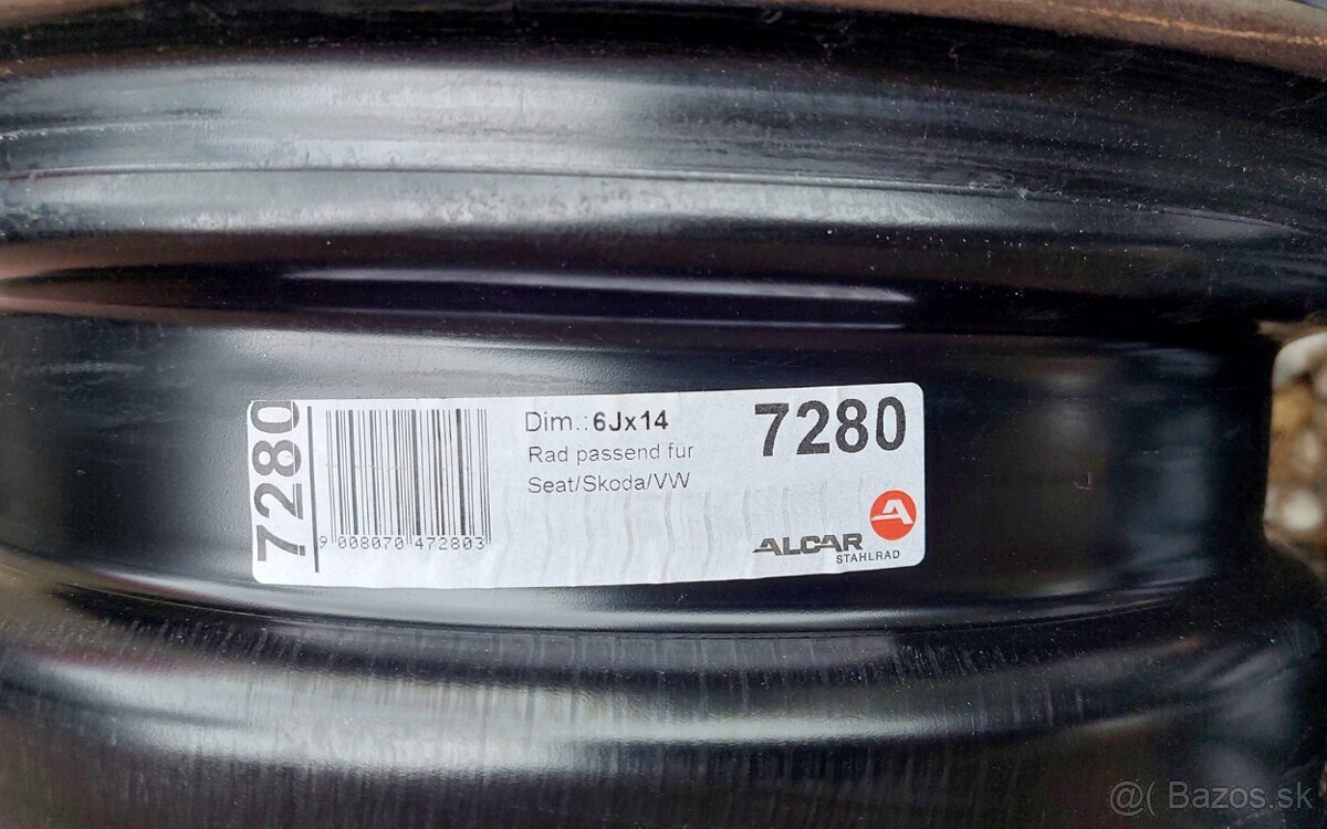 Predám sadu plechových diskov KFZ 6Jx14 5x100 - 3